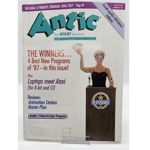 3 for 20$ Vintage Atari Antic Magazine November 1987 Vol 6 Number 7 W/Inserts